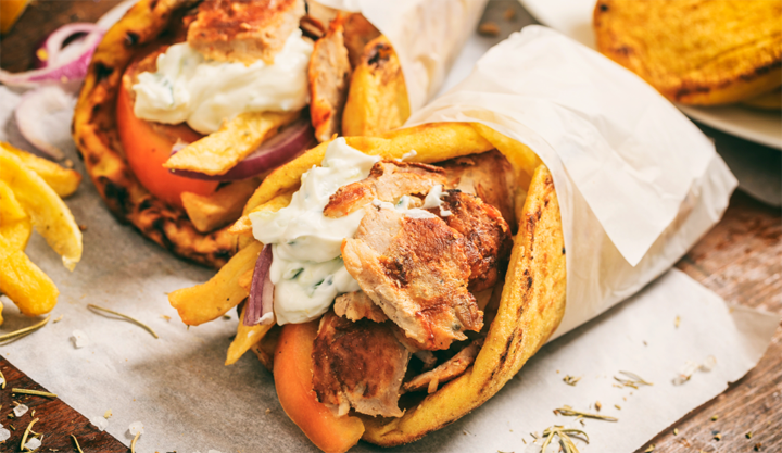 Dos gyros de cerdo